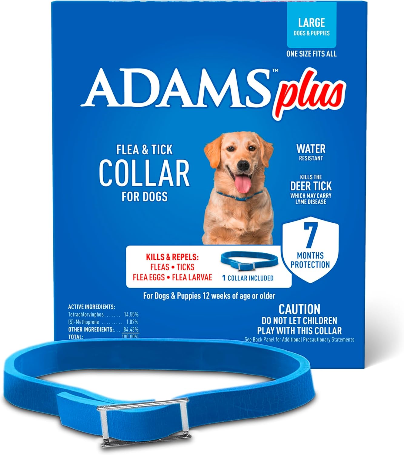 Adams Plus Flea Tick Collar for large Dogs & Puppies