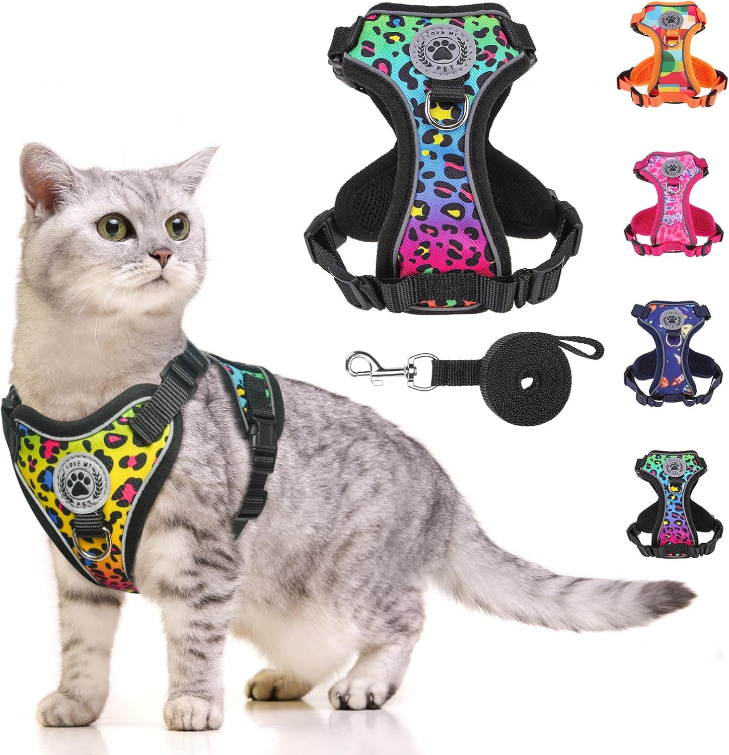 Escape Proof Cat Harness and Leash Reflective Vest