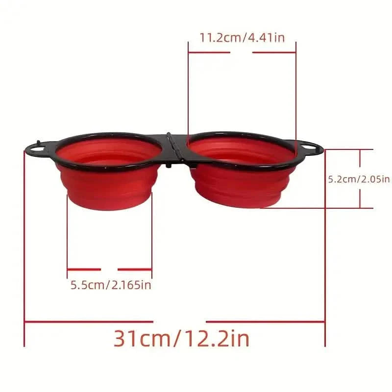 2-in-1 Collapsible Double Bowl