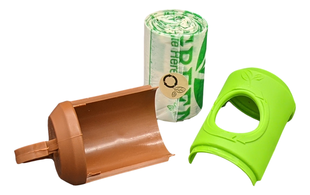 beyondGREEN Dog waste Bag Leash Dispenser – Clip-On Holder Fits Standard Rolls