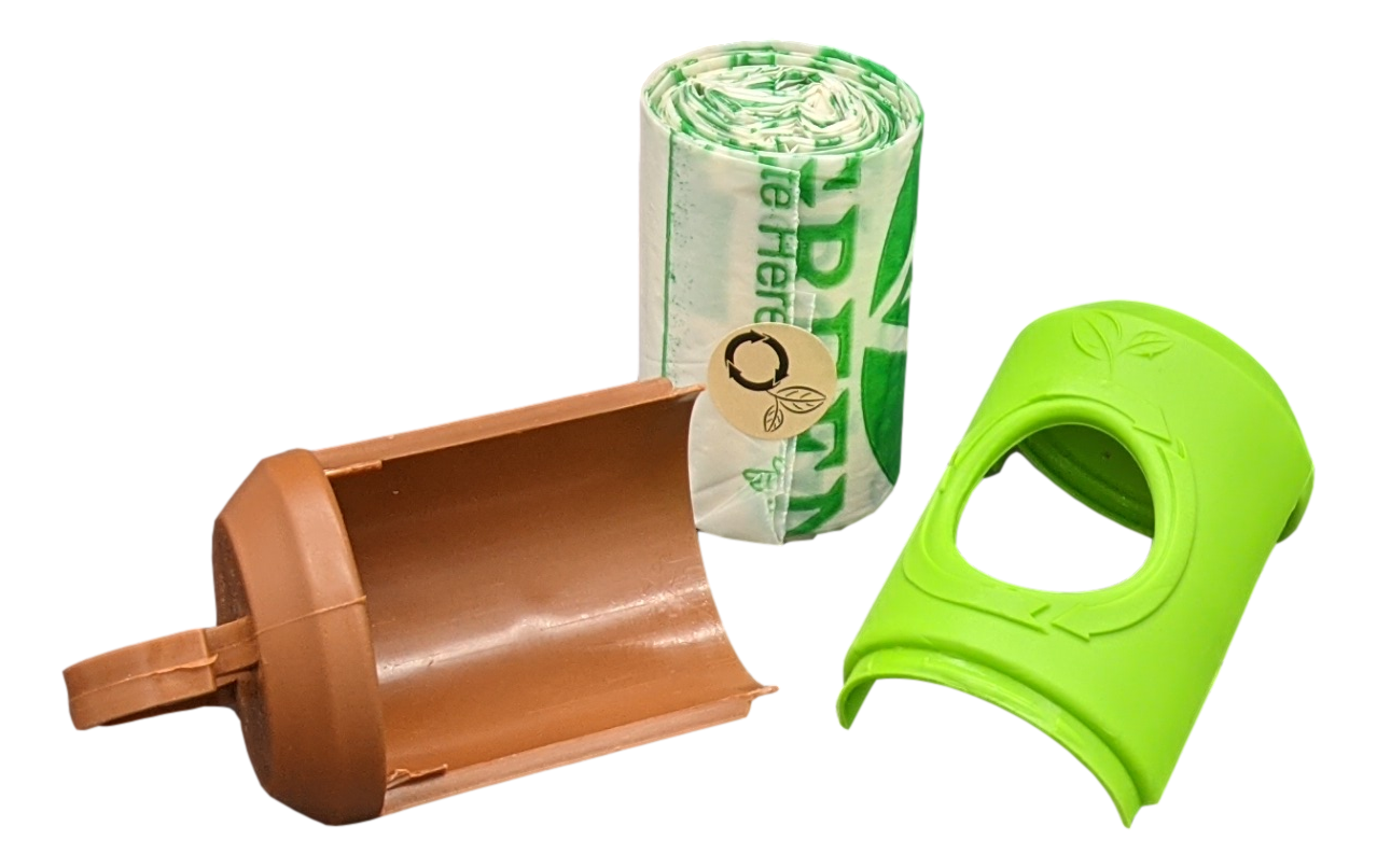 beyondGREEN Dog waste Bag Leash Dispenser – Clip-On Holder Fits Standard Rolls