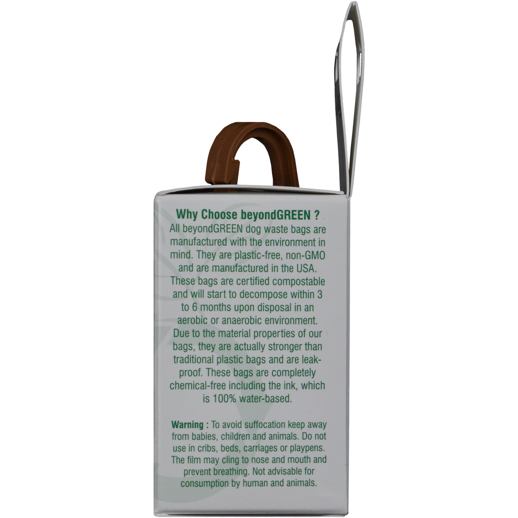 beyondGREEN Dog Waste Bag Leash Dispenser – Clip-On Holder for Standard Rolls – Made in USA