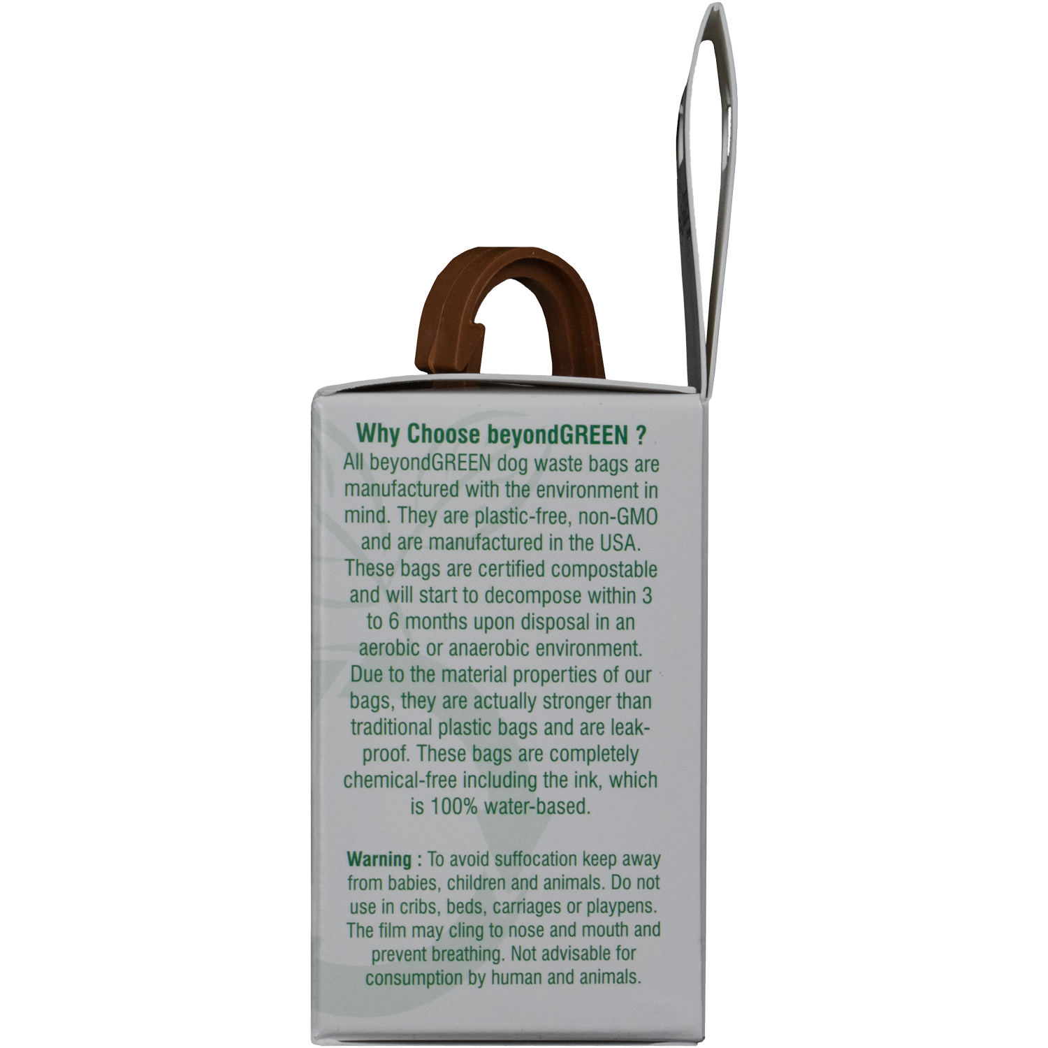 beyondGREEN Dog Waste Bag Leash Dispenser – Clip-On Holder for Standard Rolls – Made in USA