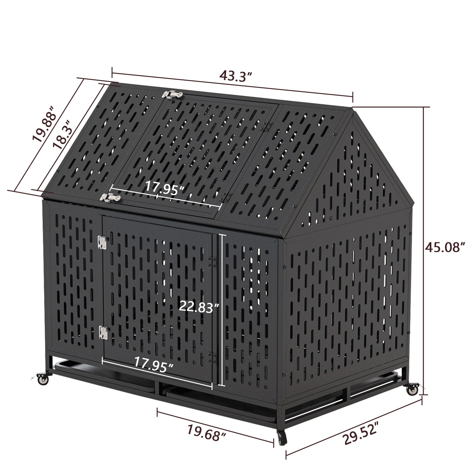 45-inch Dog Crate for Large Breeds