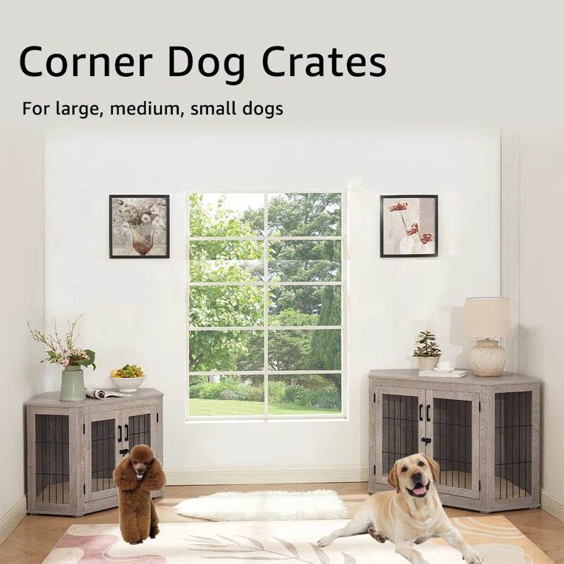 Furniture Dog Crate with Cushion | Corner Dog Crate – Dereham Collection
