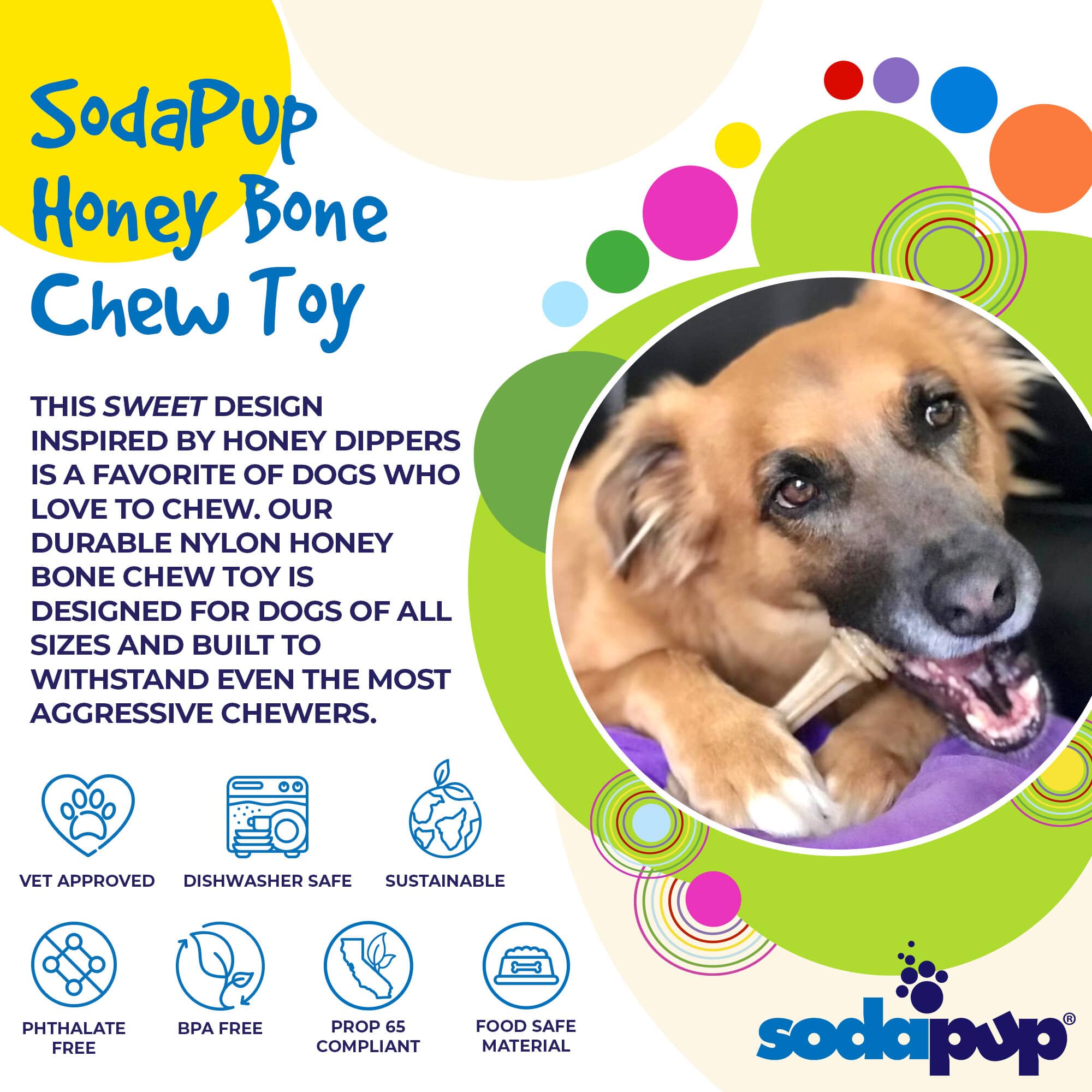 Honey Bone Nylon Dog Toy for Aggressive Chewers | American made
