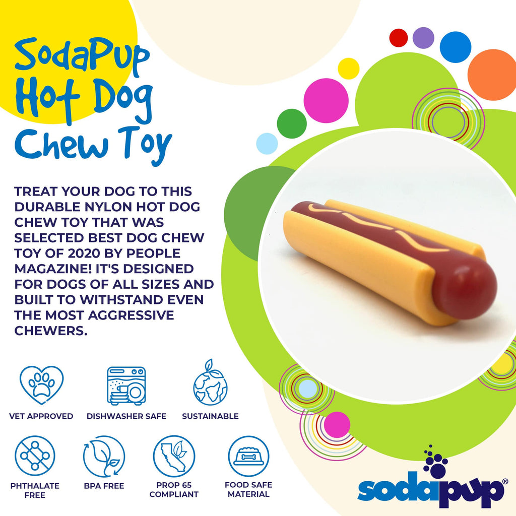 Hot Dog Dog Toy for Aggressive Chewers | American made