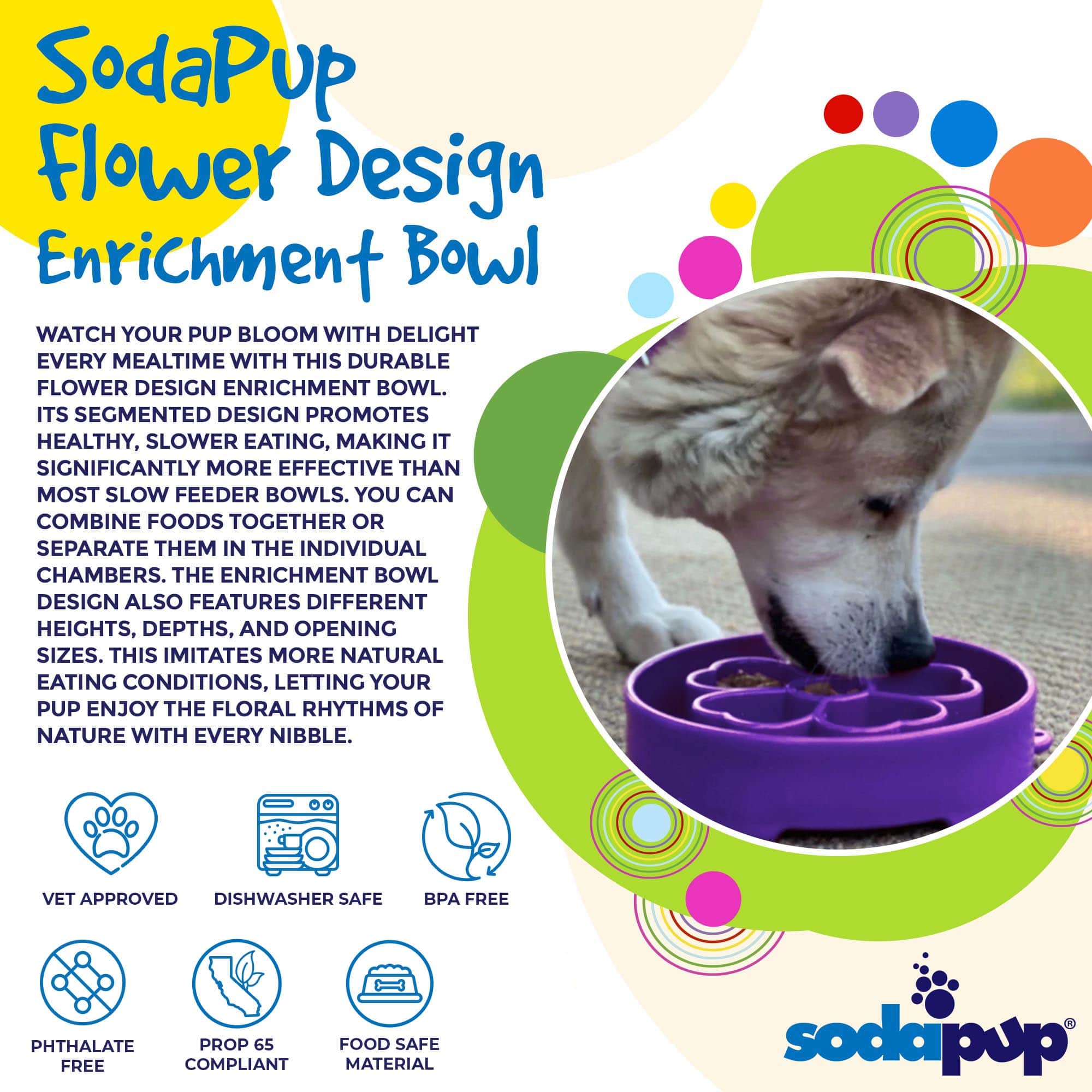 Flower eBowl Slow Feeder Bowl | Made in USA
