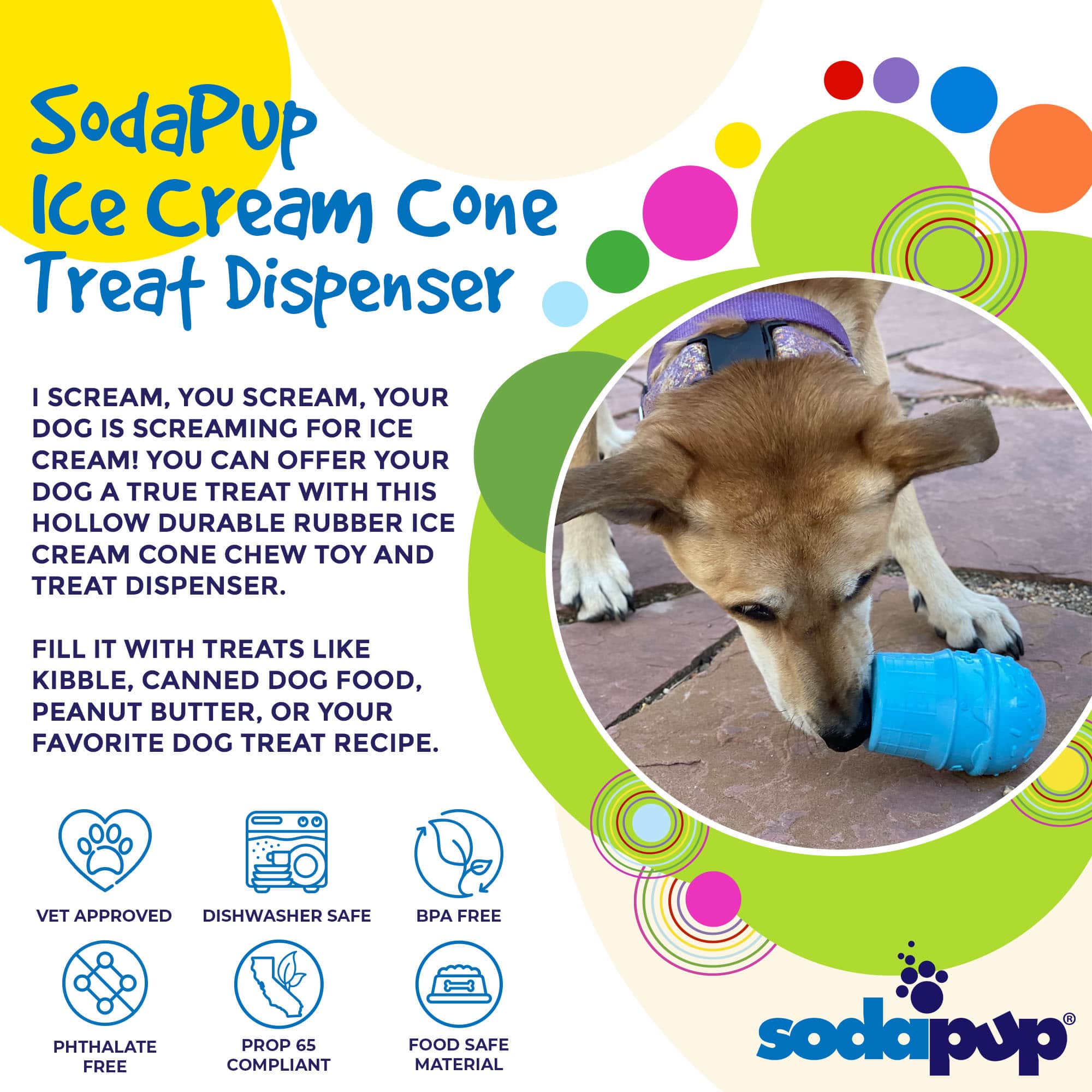 Ice Cream Cone Rubber Chew for Power Chewers | American made