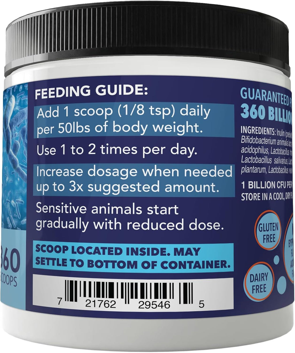 Dog Probiotics Powder | Digestive Enzyme & Immune Support, 360 Scoops – Wags & Whiskers