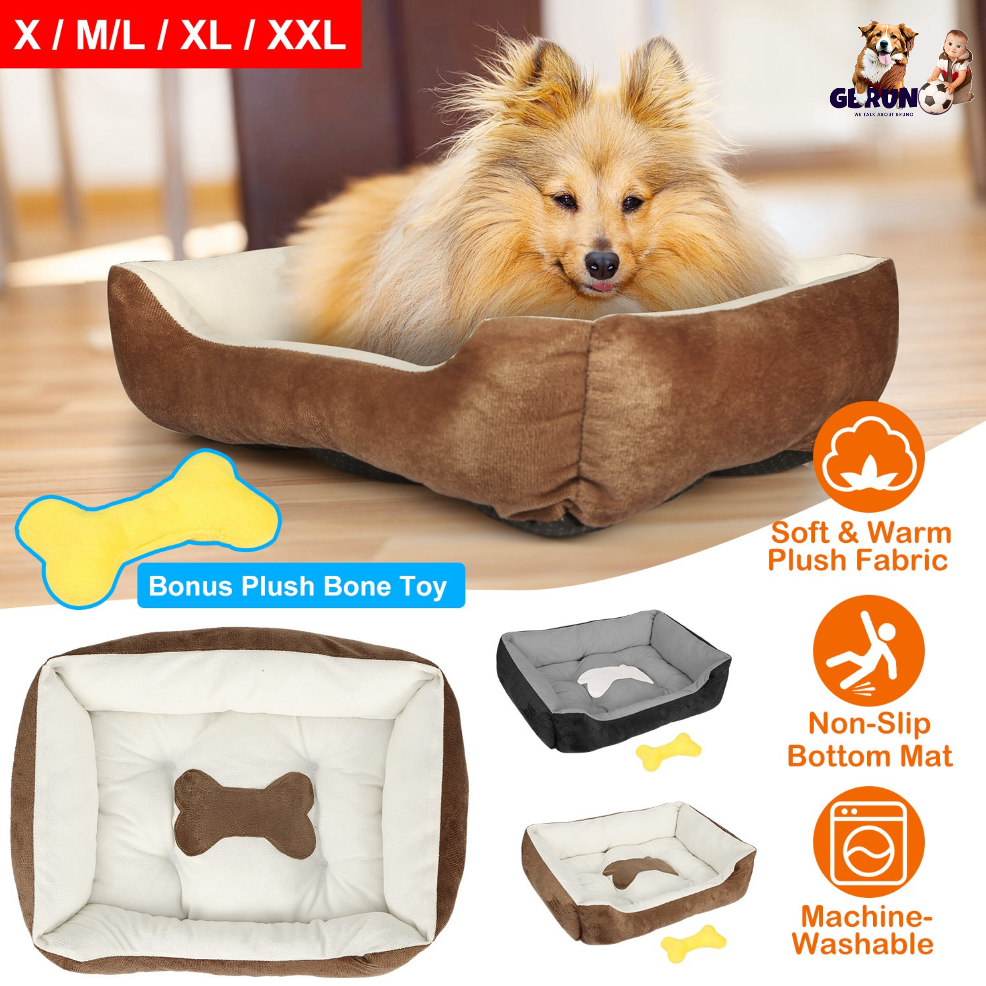 GBruno Dog Bed with toy included