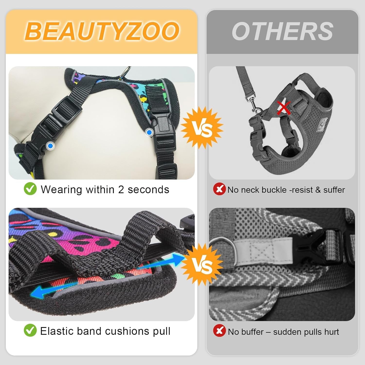 Escape Proof Cat Harness and Leash Reflective Vest