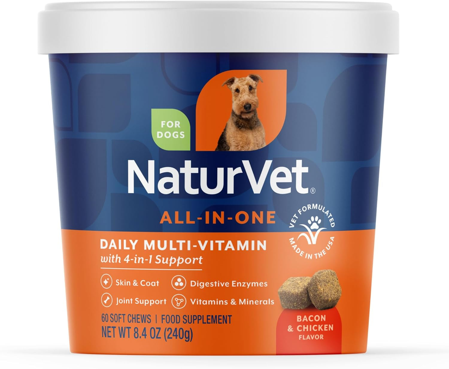 Dog Multivitamin Soft Chews | 10-in-1 Joint, Skin & Immune Support, 60ct – Wags & Whiskers