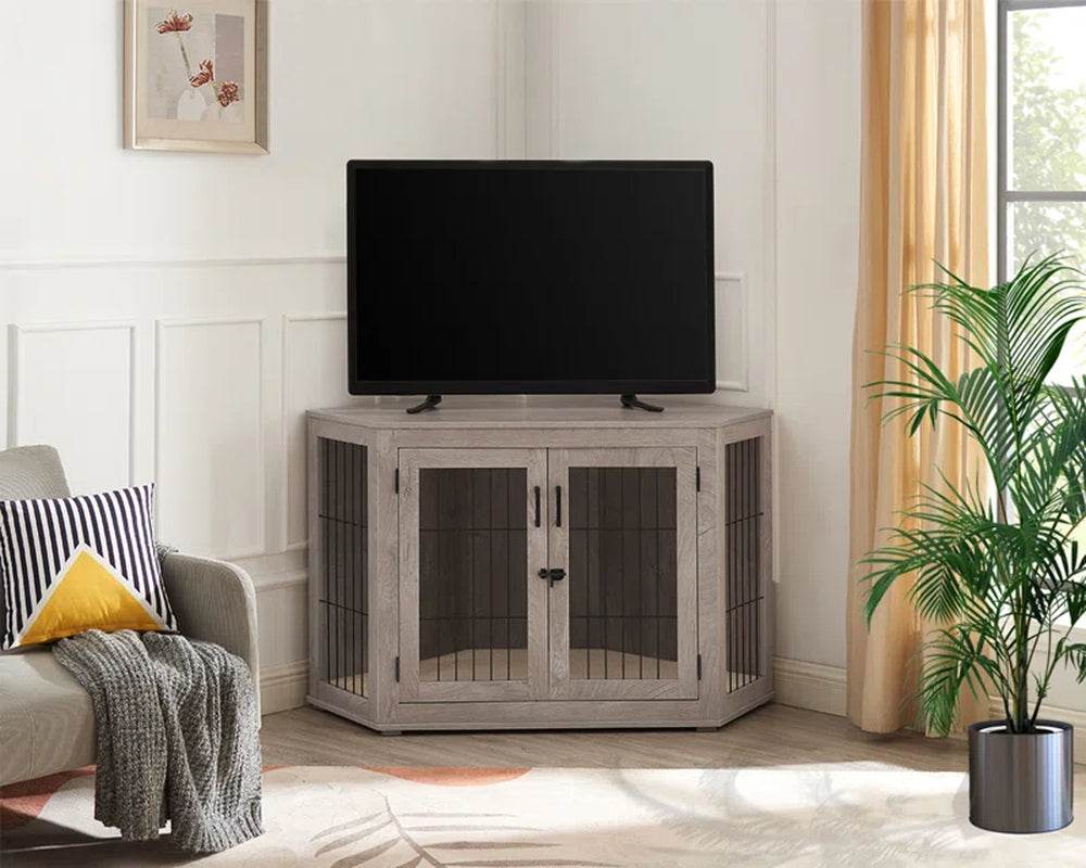 Furniture Dog Crate with Cushion | Corner Dog Crate – Dereham Collection