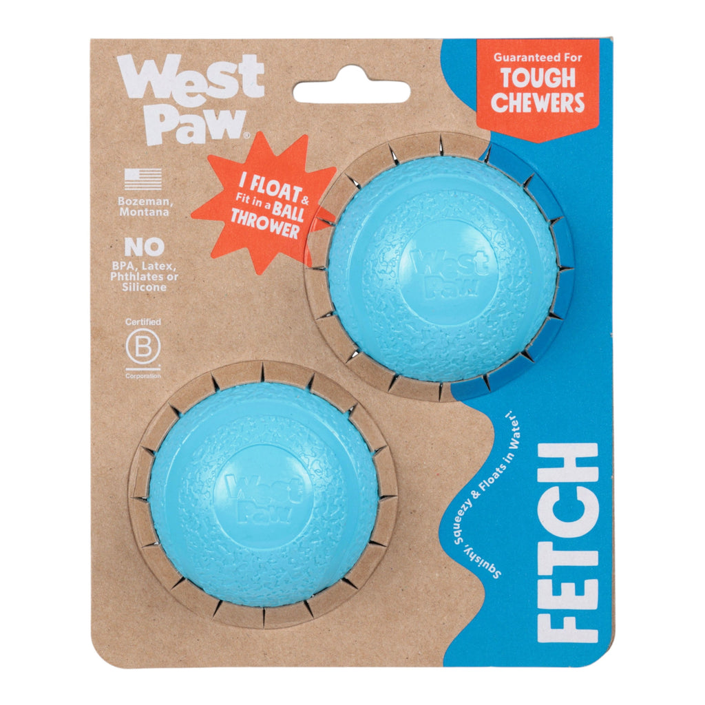 Boundr Small Dog Ball 2-Pack | Bouncy Fetch Toy, Aqua – West Paw