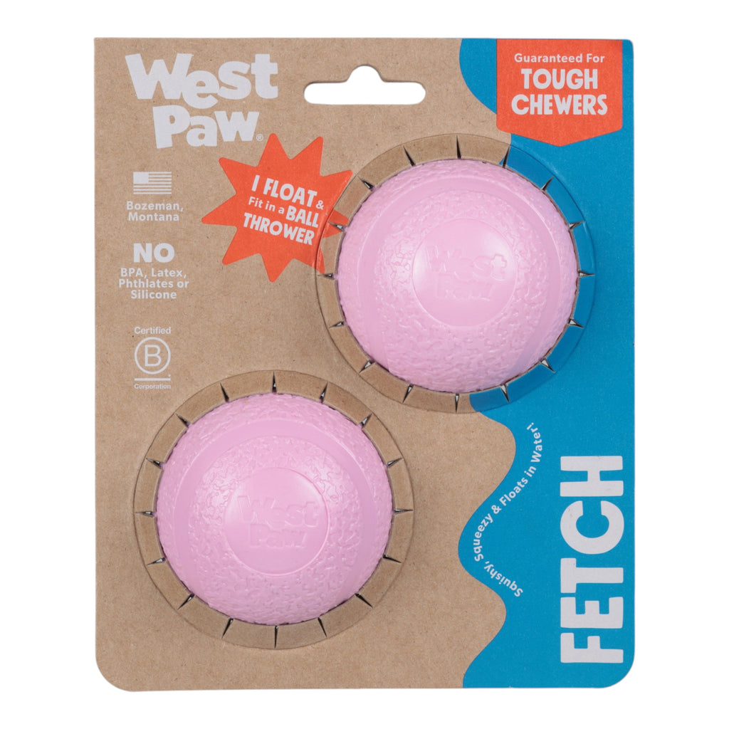 Boundr Small Dog Ball 2-Pack | Bouncy Fetch Toy, Bubblegum – West Paw