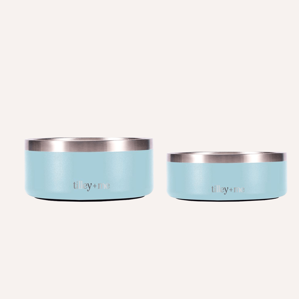 Tilley + Me Stainless Steel Pet Bowl, Dishwasher Safe | 32oz and 64oz