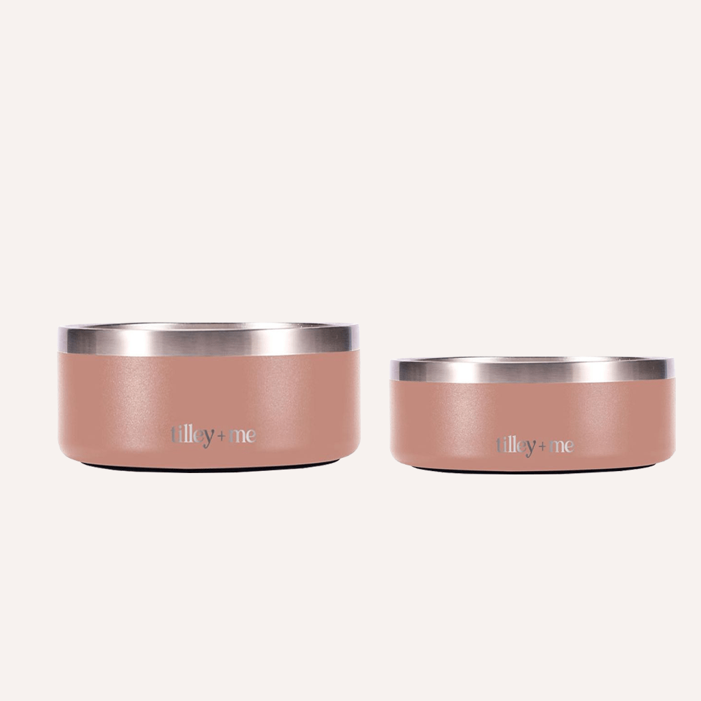 Tilley + Me Stainless Steel Pet Bowl, Dishwasher Safe | 32oz and 64oz