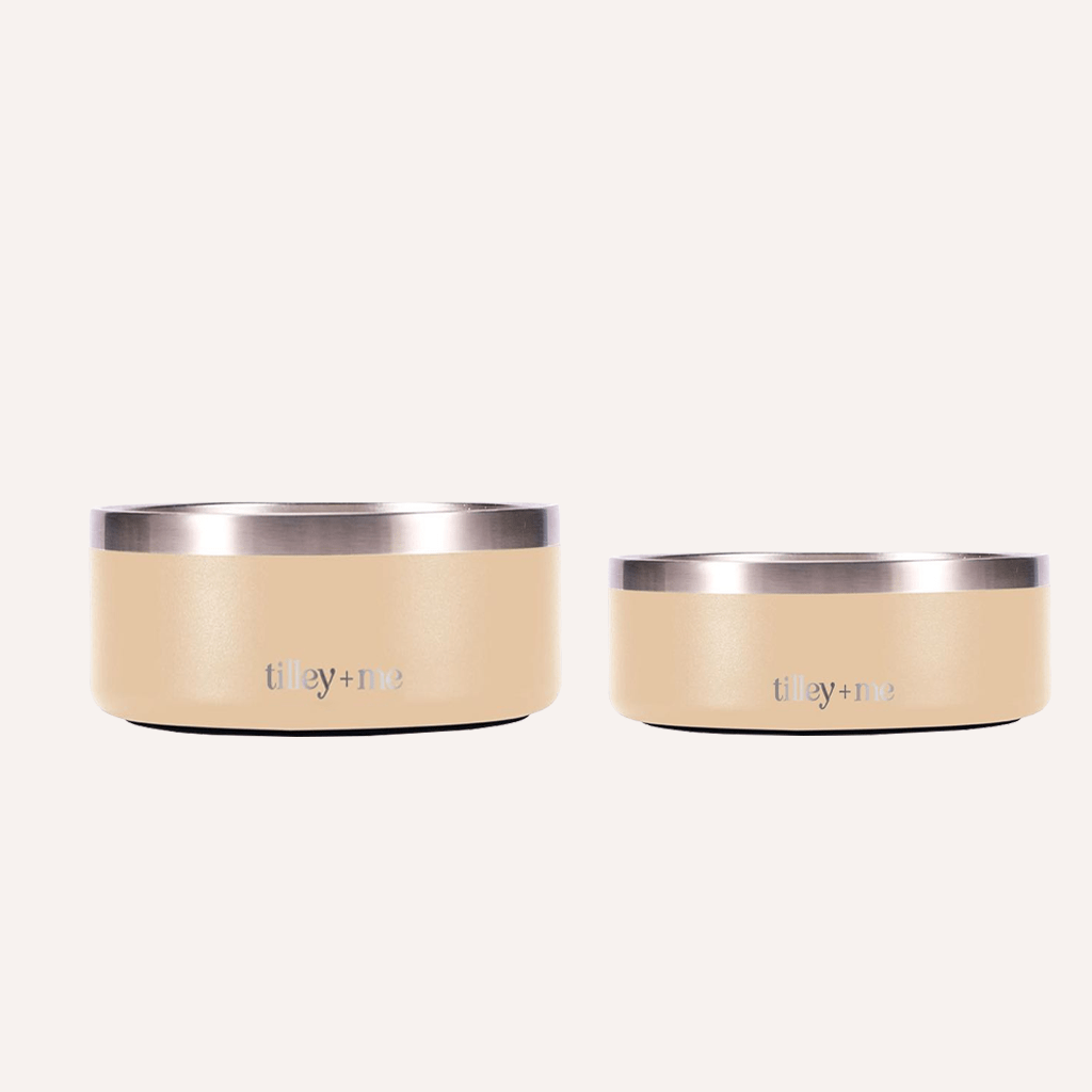Tilley + Me Stainless Steel Pet Bowl, Dishwasher Safe | 32oz and 64oz