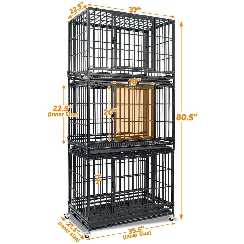 37" Stackable Heavy Duty Kennel