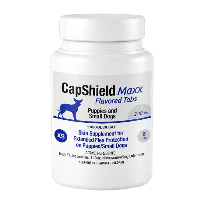 CapShield Maxx Flavored Flea Tabs for Dogs XS 2-10lbs, 6-Count