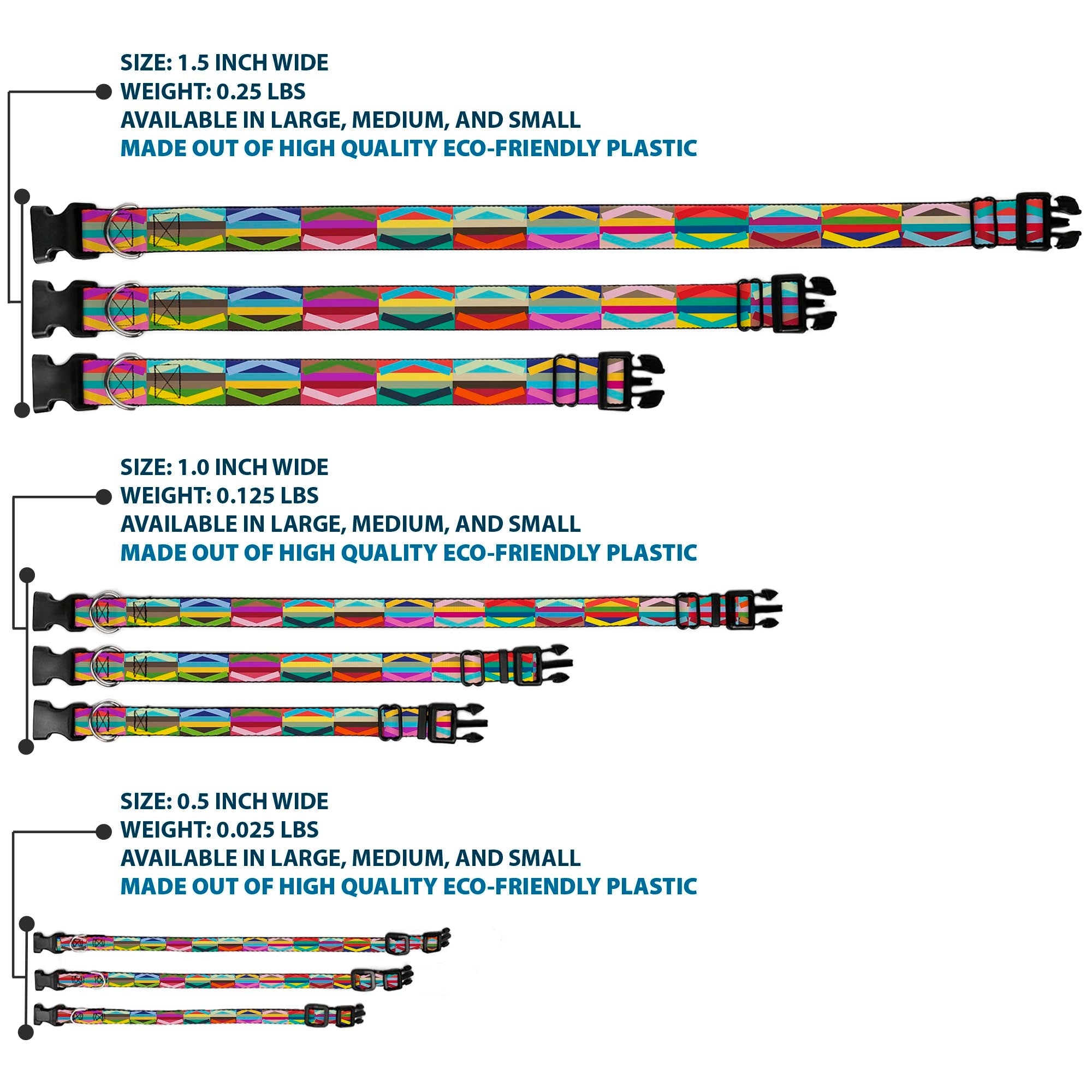 Plastic Clip Collar - Geometric Multi Color
