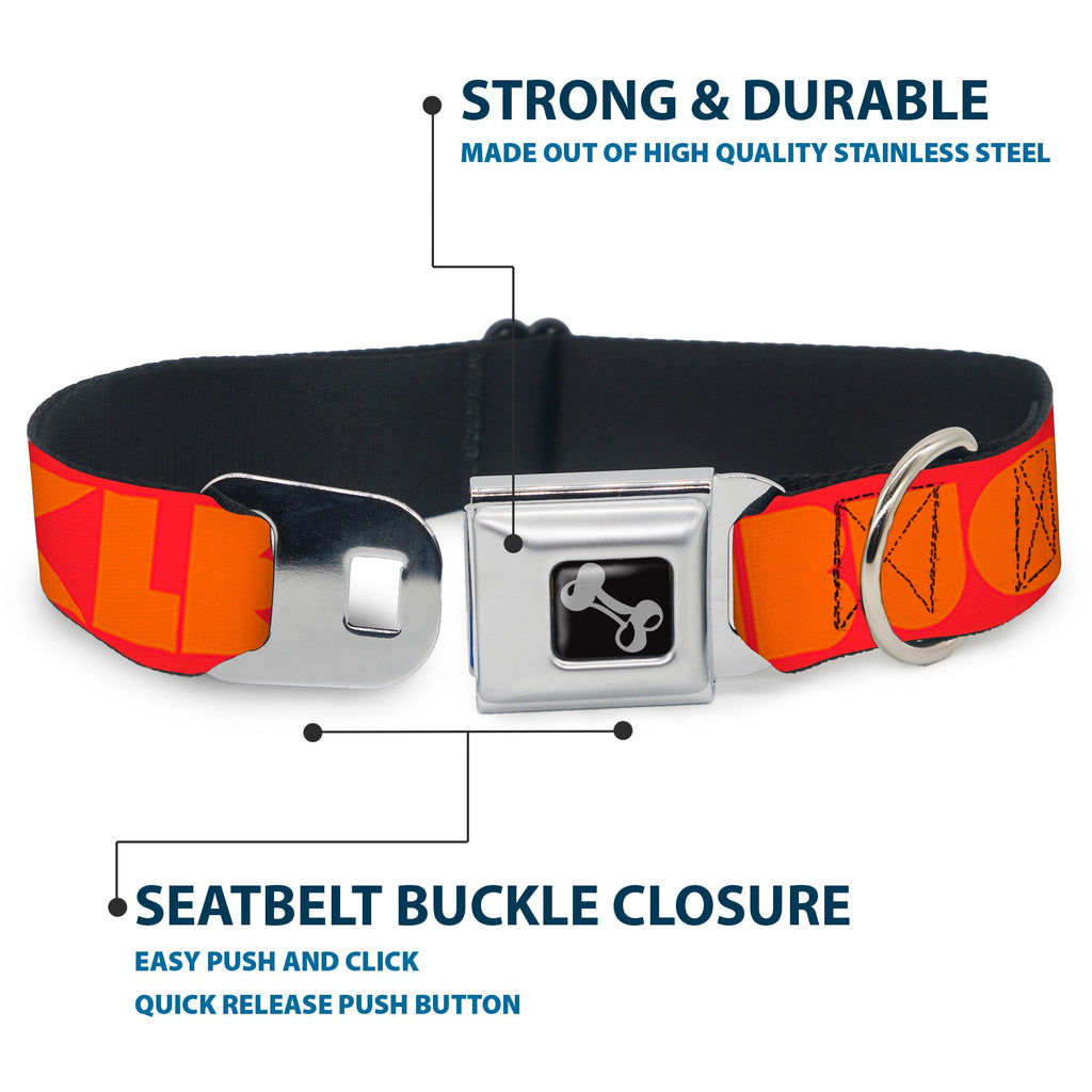 Dog Bone Buckle Collar - BUCKLE-DOWN Shapes Red/Orange