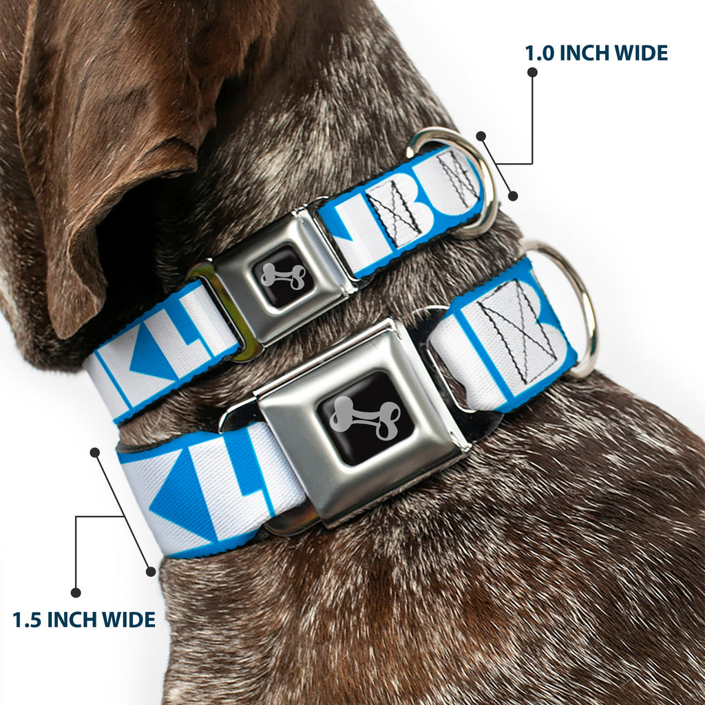 Dog Bone Buckle Collar - BUCKLE-DOWN Shapes Turquoise/White