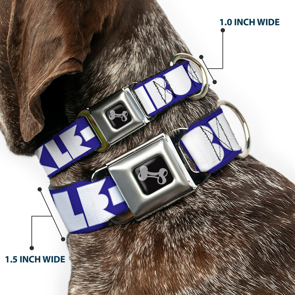 Dog Bone Buckle Collar - BUCKLE-DOWN Shapes Blue/White