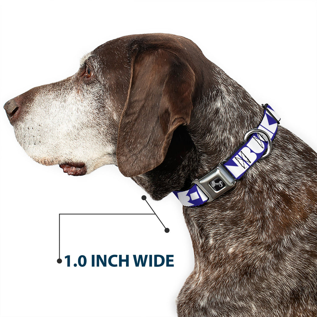 Dog Bone Buckle Collar - BUCKLE-DOWN Shapes Blue/White