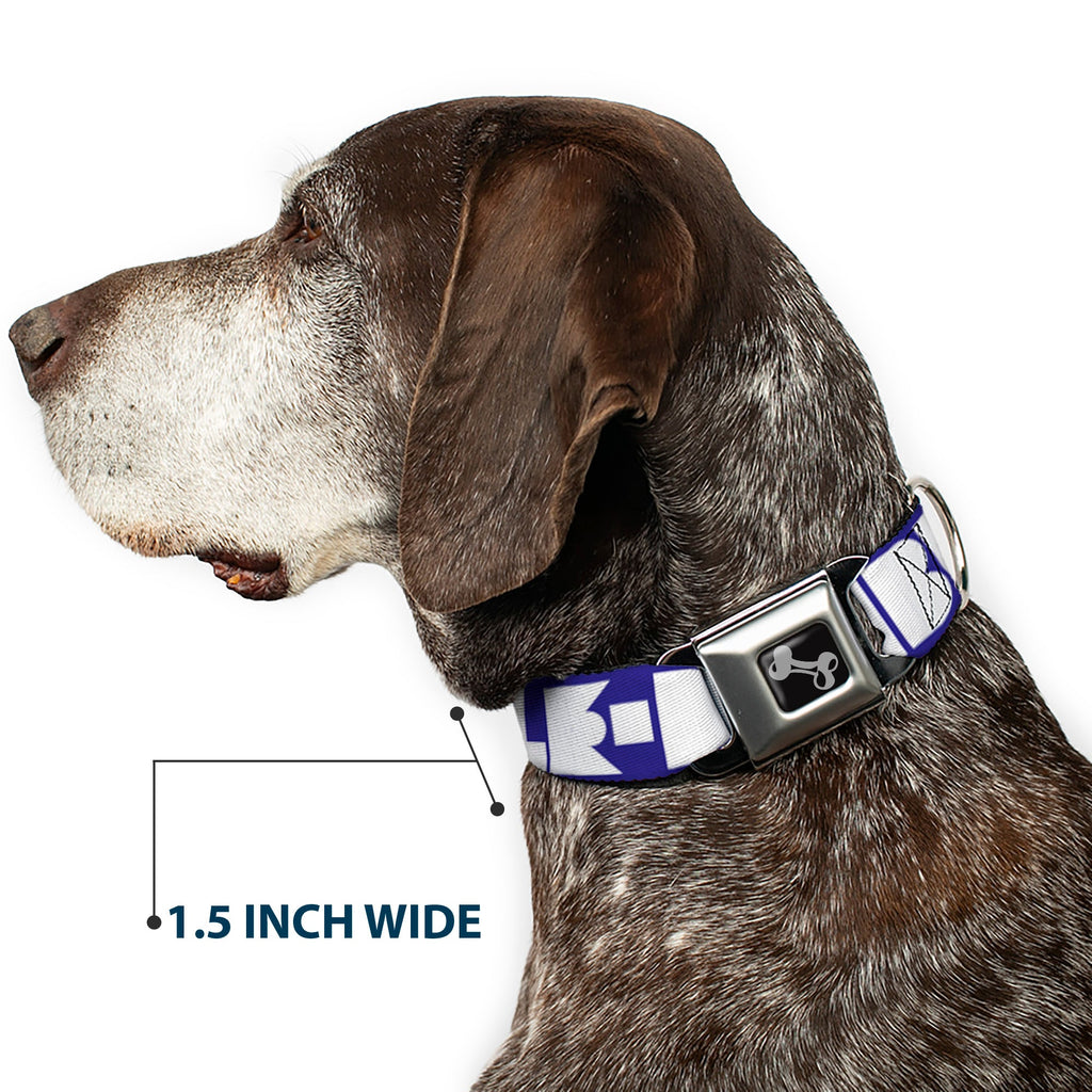 Dog Bone Buckle Collar - BUCKLE-DOWN Shapes Blue/White
