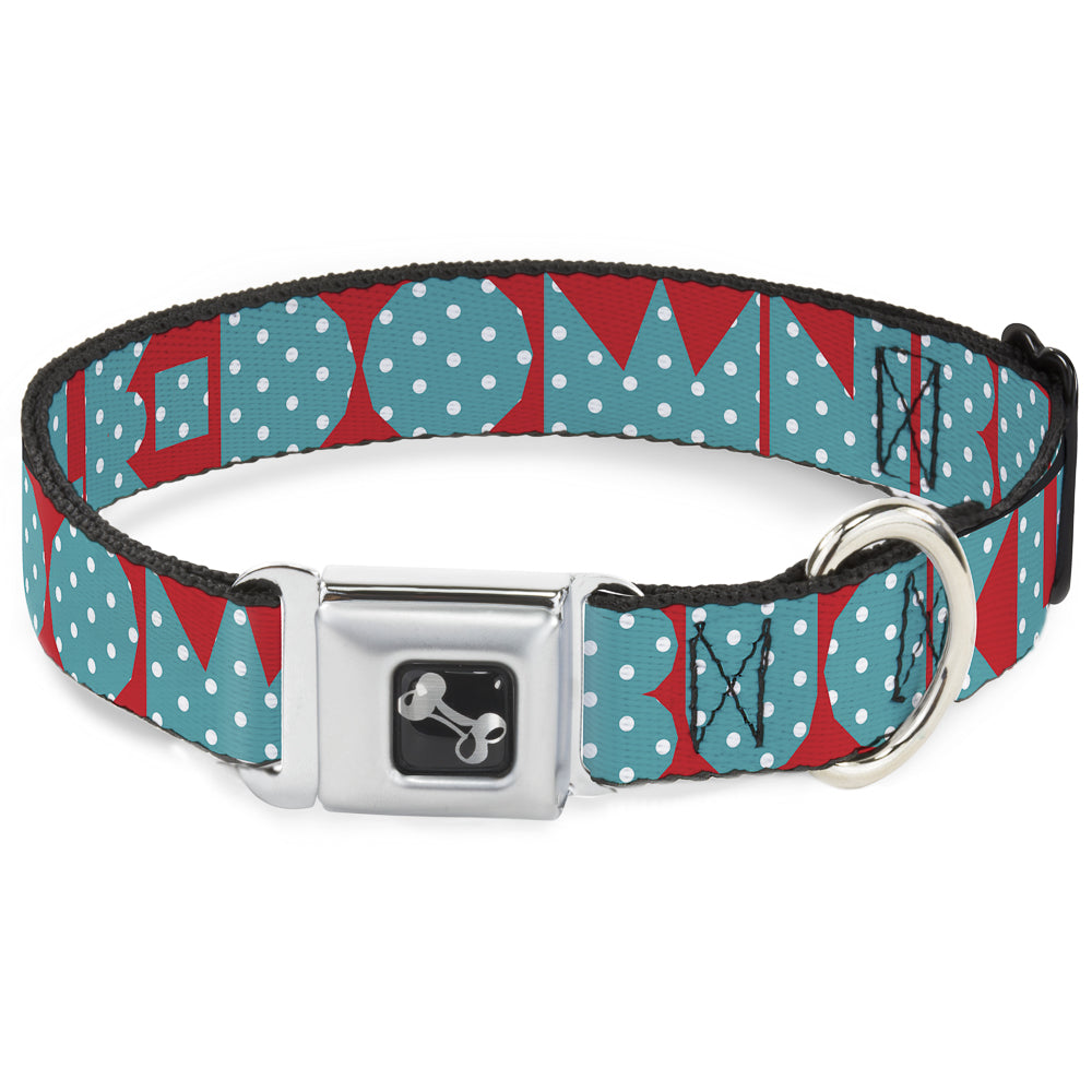 Dog Bone Buckle Collar - BUCKLE-DOWN Shapes Red/Dot Turquoise/White