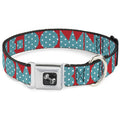 Dog Bone Buckle Collar - BUCKLE-DOWN Shapes Red/Dot Turquoise/White