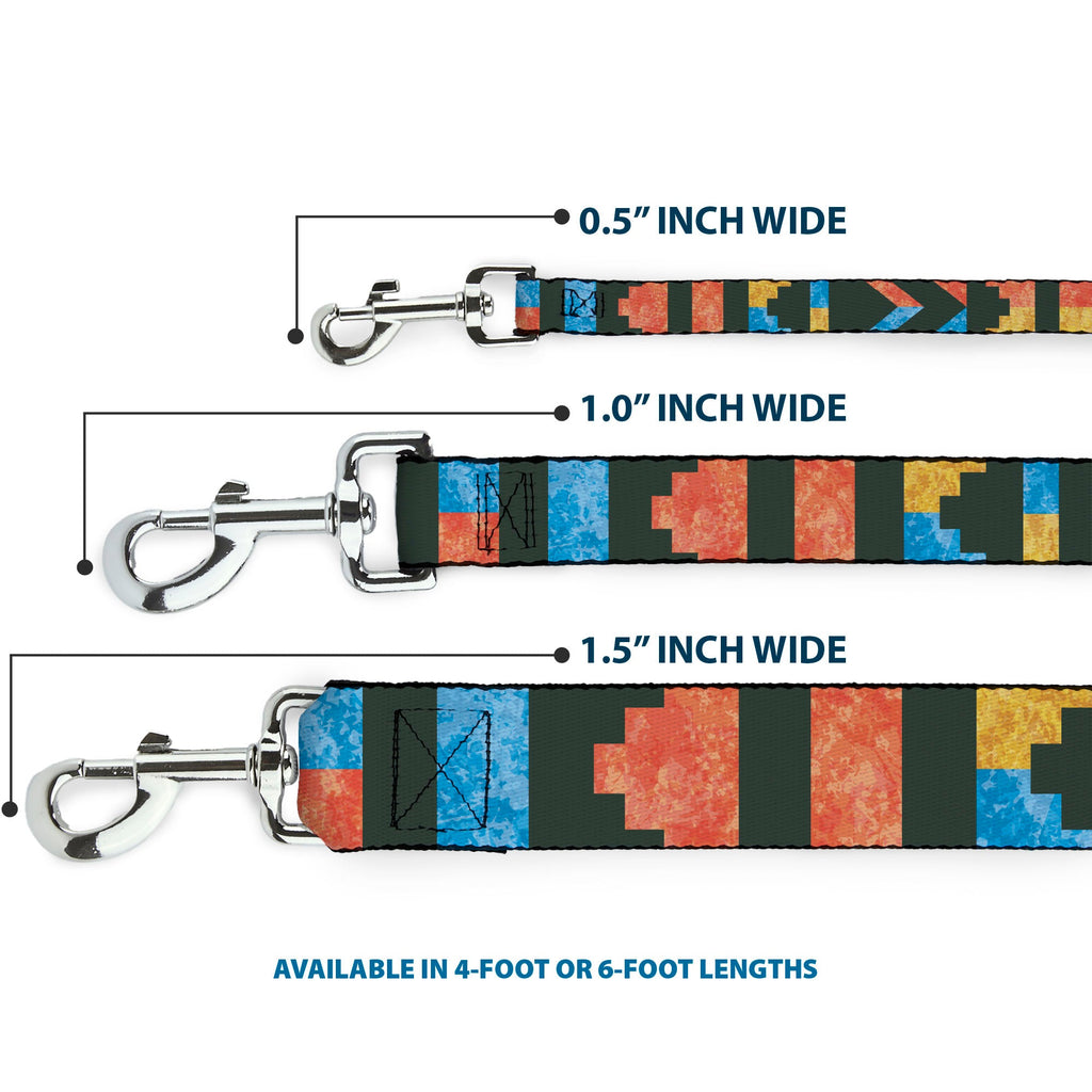 Leash - Geometric8 Charcoal/Orange/Gold/Blue