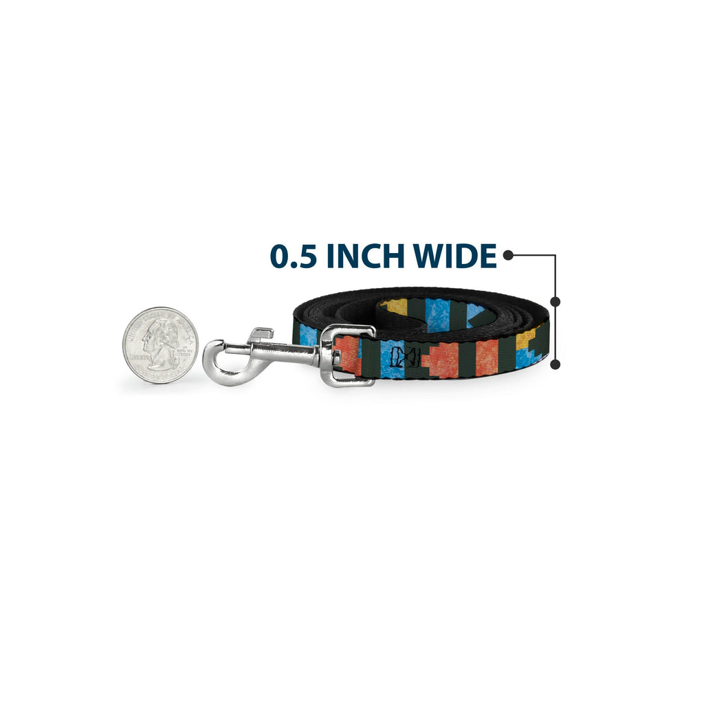 Leash - Geometric8 Charcoal/Orange/Gold/Blue