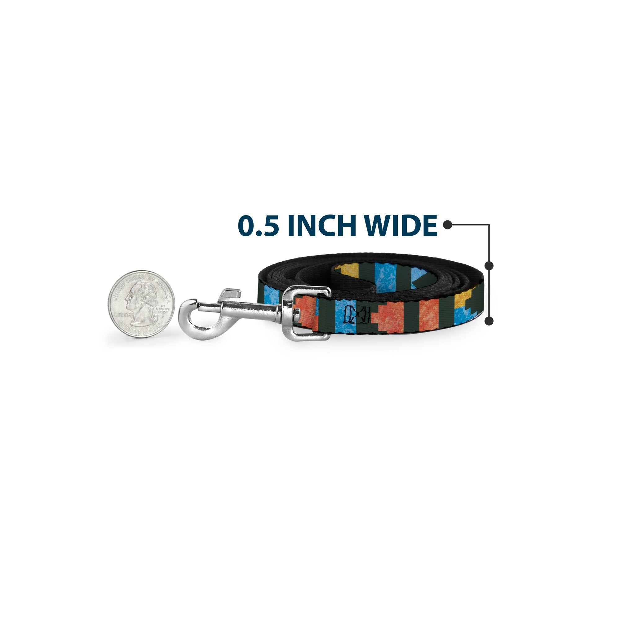 Leash - Geometric8 Charcoal/Orange/Gold/Blue