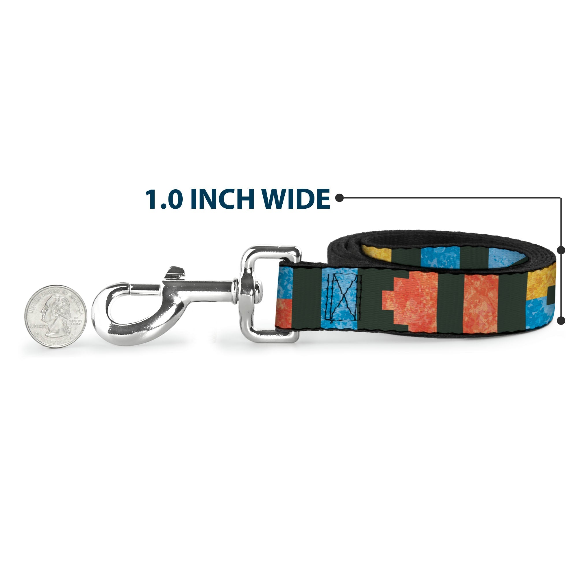 Leash - Geometric8 Charcoal/Orange/Gold/Blue