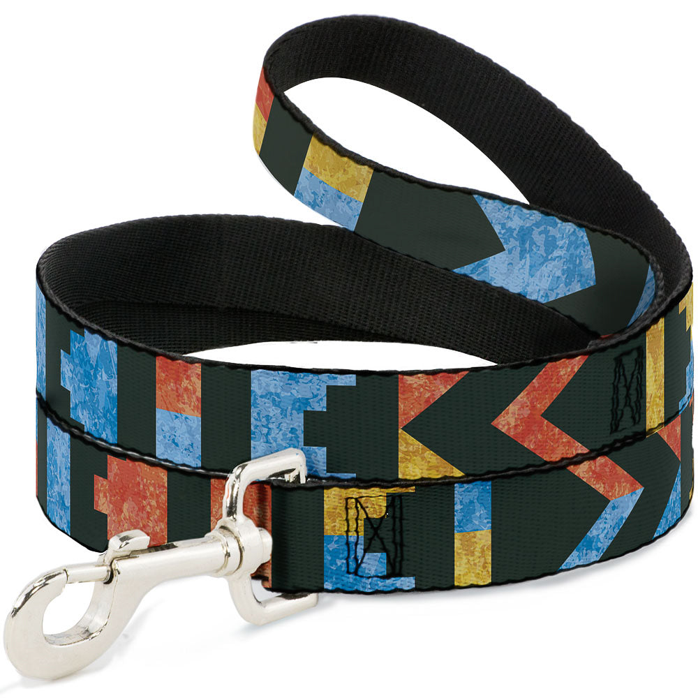 Leash - Geometric8 Charcoal/Orange/Gold/Blue