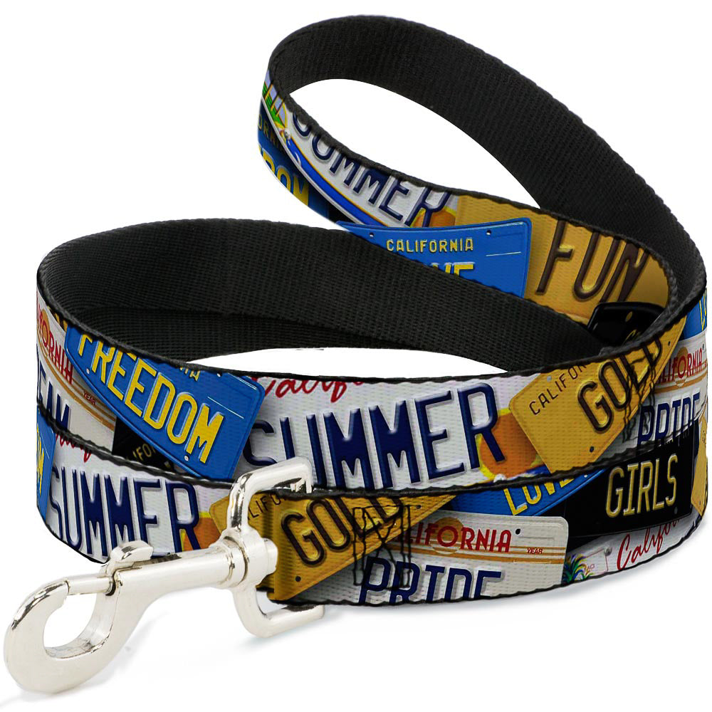 Dog Leash - Cali License Plates Stacked