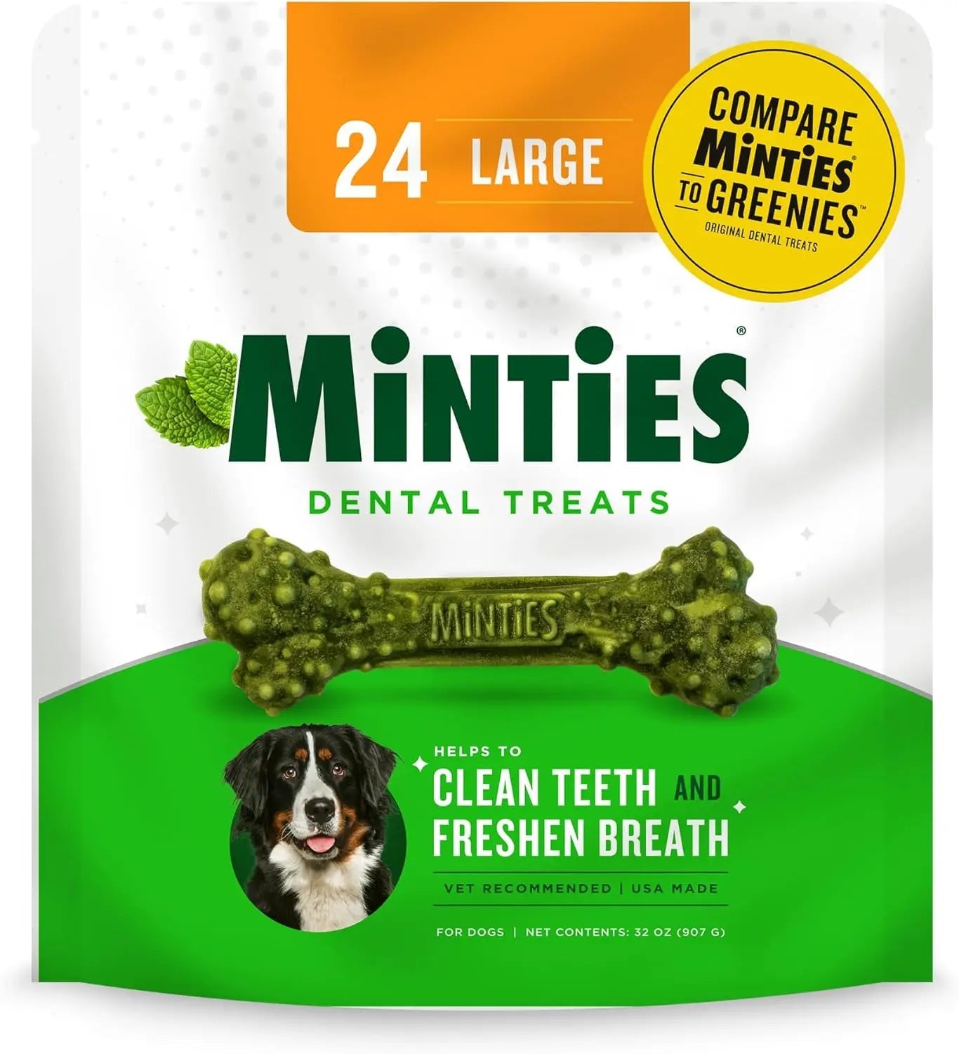 Minties Dental Dog Treats | Vet-Recommended Mint Bones for Fresh Breath – Wags & Whiskers
