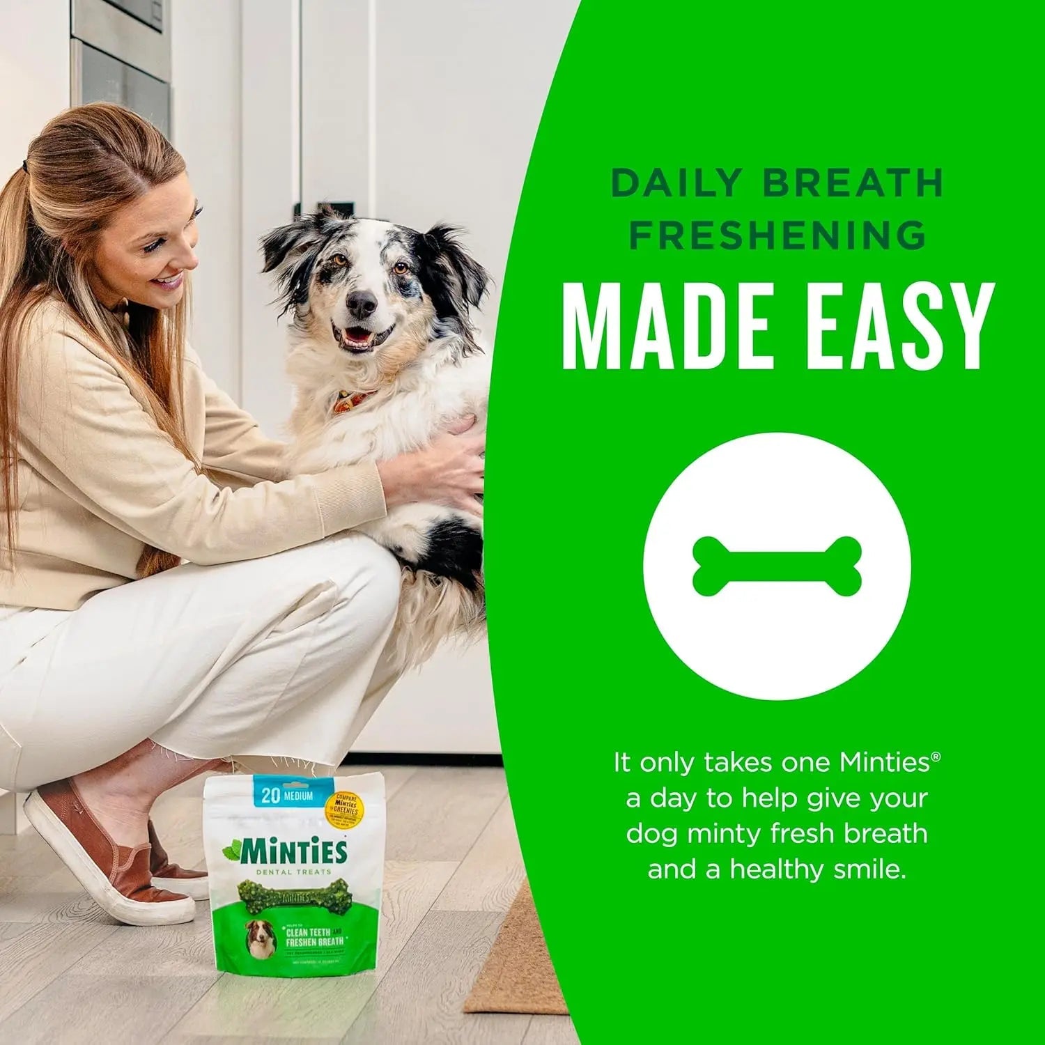 Minties Dental Dog Treats | Vet-Recommended Mint Bones for Fresh Breath – Wags & Whiskers