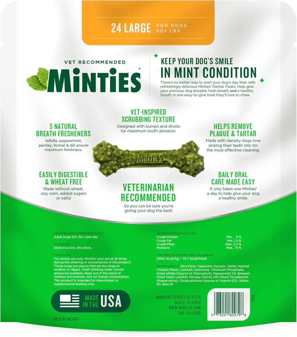 Minties Dental Dog Treats | Vet-Recommended Mint Bones for Fresh Breath – Wags & Whiskers