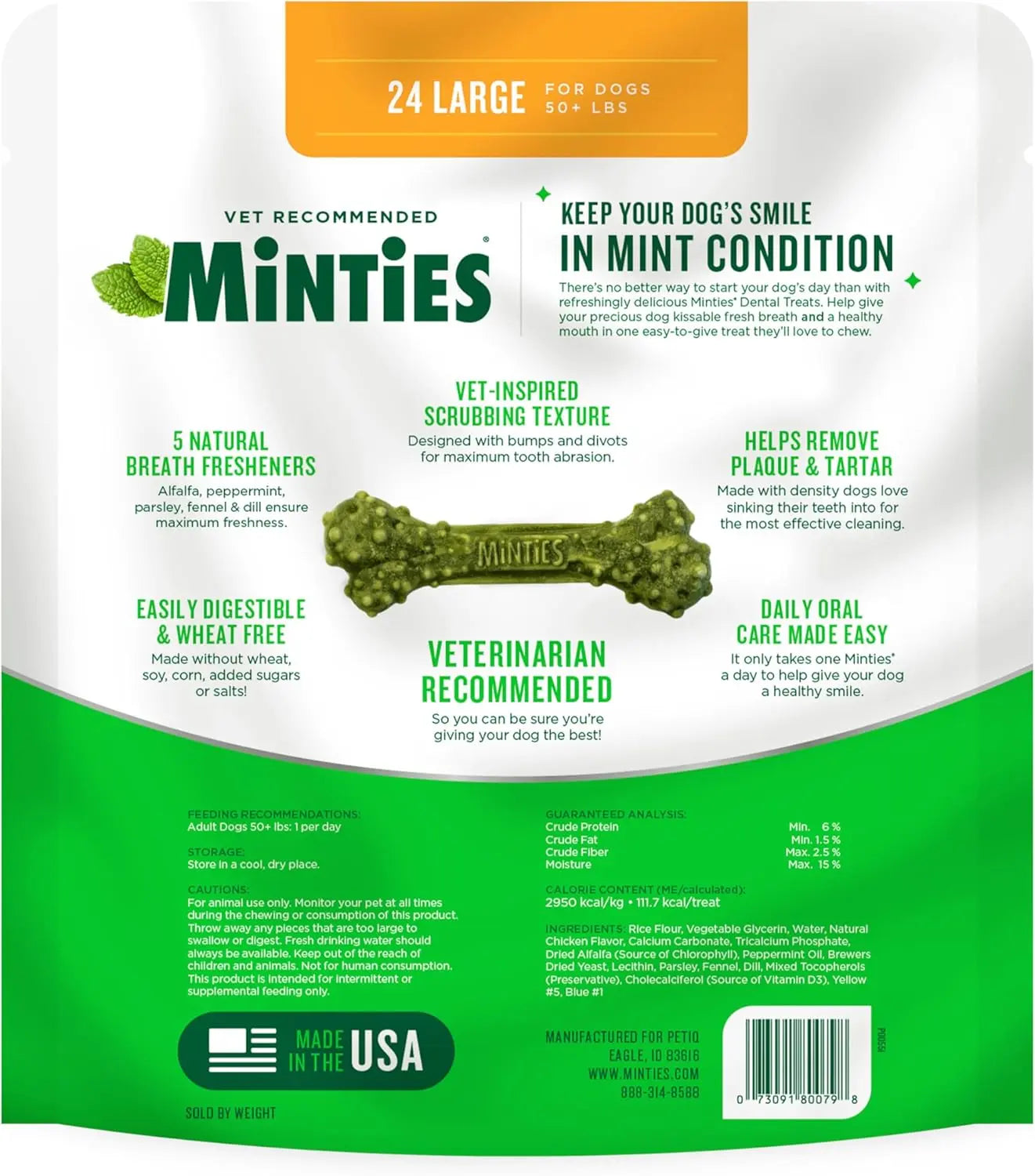 Minties Dental Dog Treats | Vet-Recommended Mint Bones for Fresh Breath – Wags & Whiskers