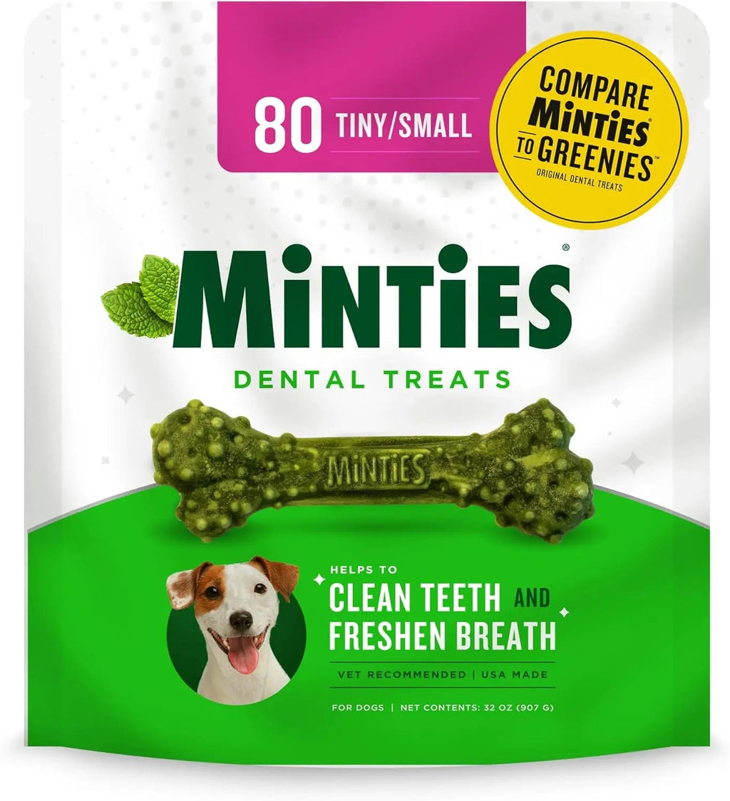 Minties Dental Dog Treats | Vet-Recommended Mint Bones for Fresh Breath – Wags & Whiskers