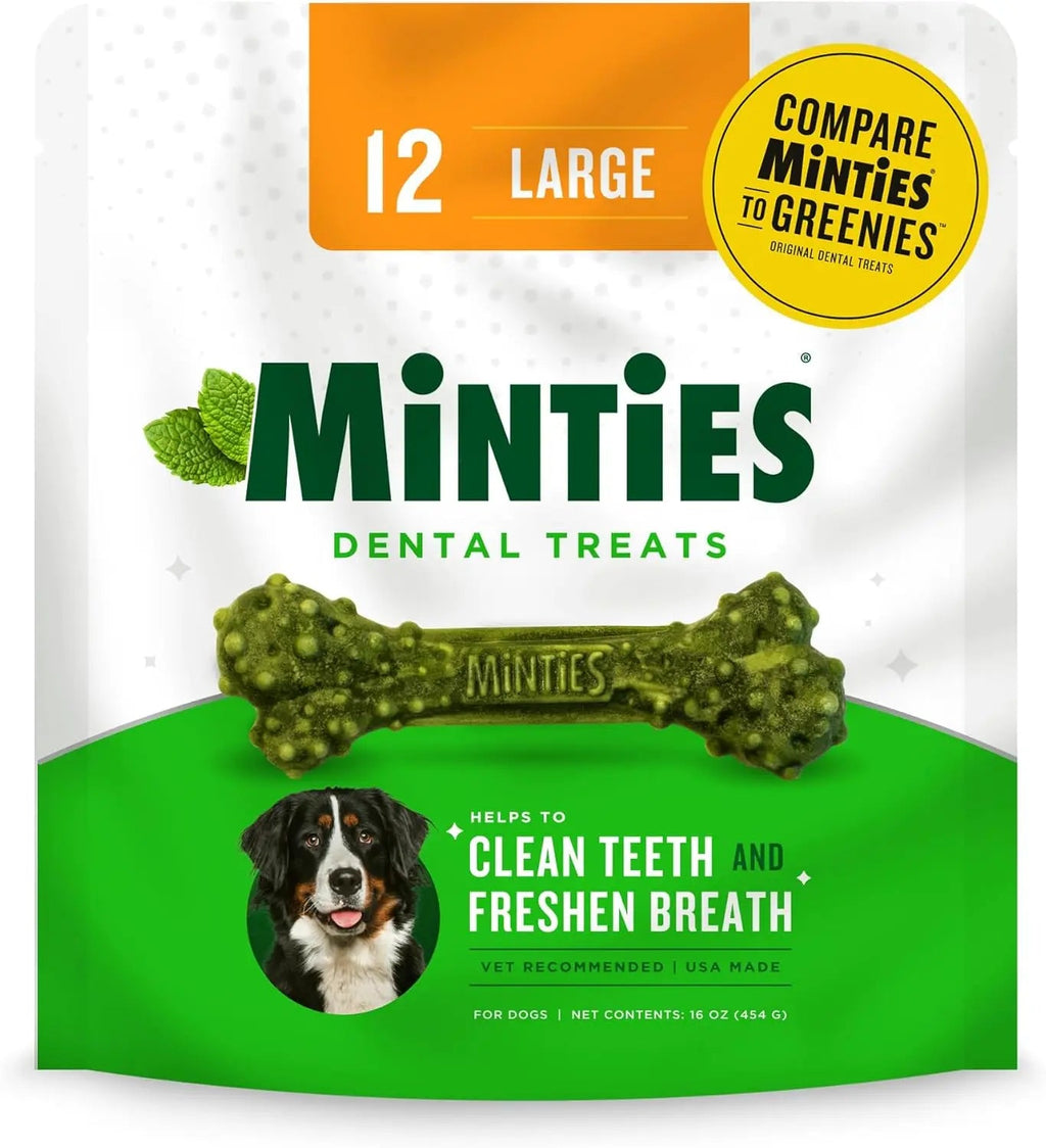 Minties Dental Dog Treats | Vet-Recommended Mint Bones for Fresh Breath – Wags & Whiskers