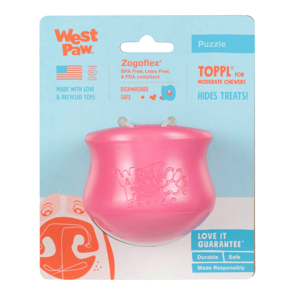 Toppl Treat & Puzzle Dog Toy | Fillable Enrichment Cup – West Paw (Geranium)