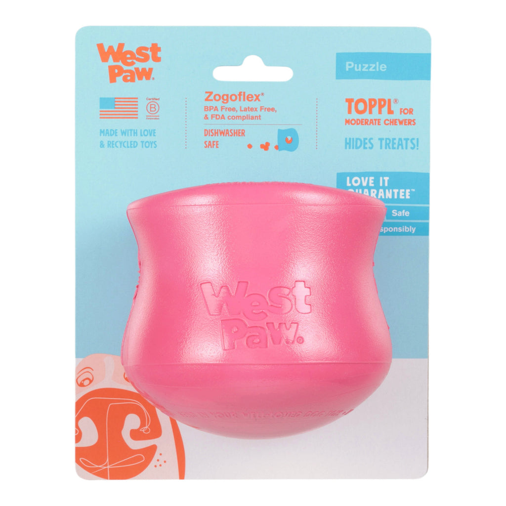 Toppl Treat & Puzzle Dog Toy | Fillable Enrichment Cup – West Paw (Geranium)