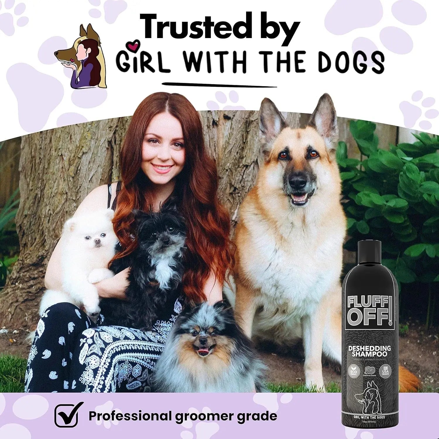 Fluff Off Dog & Cat Shampoo Set | Deshedding & Sensitive Skin Formula, 16oz Each – Wags & Whiskers