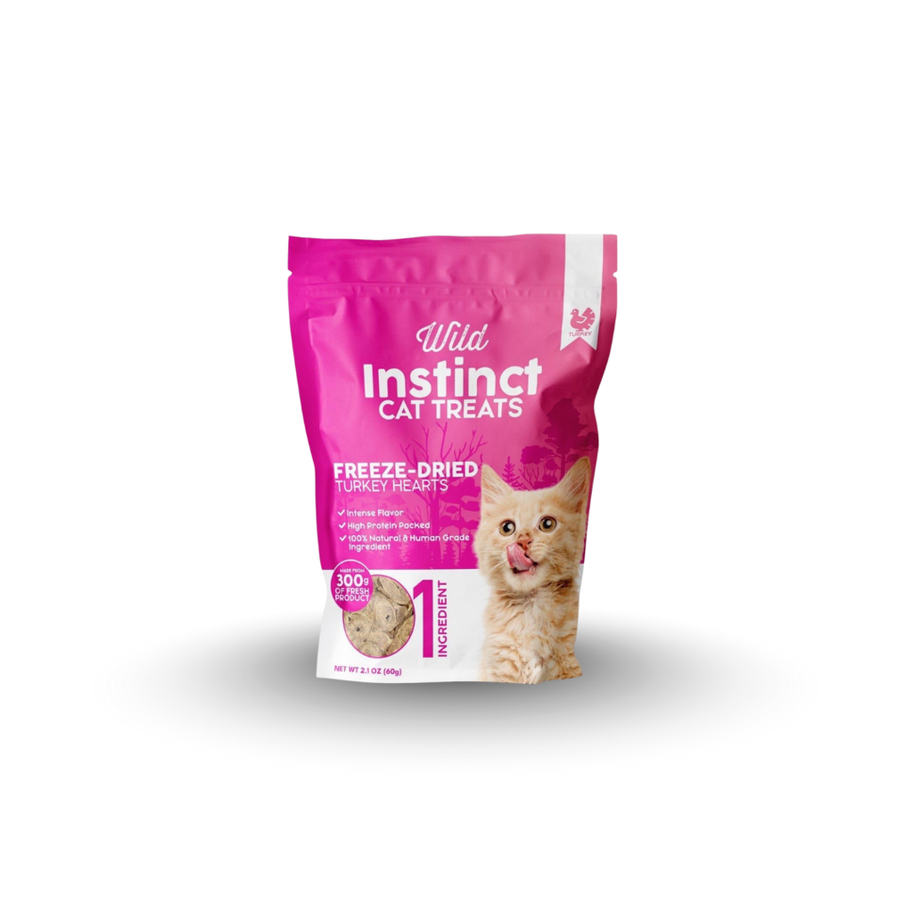 Freeze-Dried Turkey Heart Cat Treats | 100% Real Turkey, Single-Ingredient – Wild Instinct