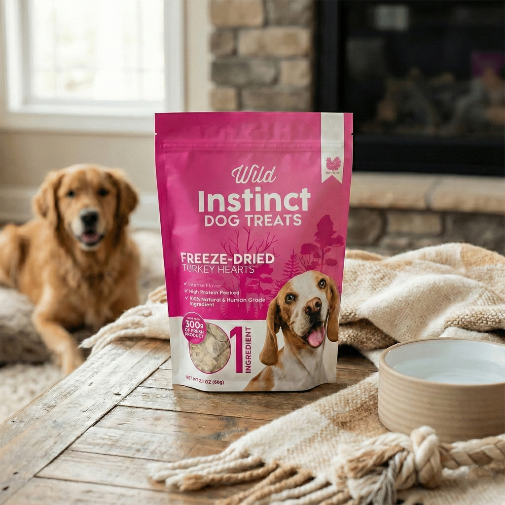 Freeze-Dried Turkey Heart Dog Treats | 100% Real Turkey, Single-Ingredient – Wild Instinct